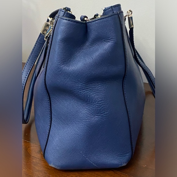 Coach Madison Christie Carryall Navy Blue Saffiano Leather Bag - Picture 6 of 16